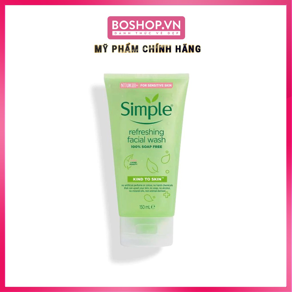 Gel Rửa Mặt Cho Da Nhạy Cảm Simple Refreshing 150ml
