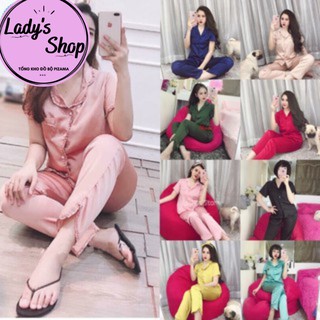 [Siêu Hot] Bộ Đồ Pijama lụa 🎯Bộ lụa viền bèo Cộc tay-quần dài [HÀNG ĐẸP CHUẨN]