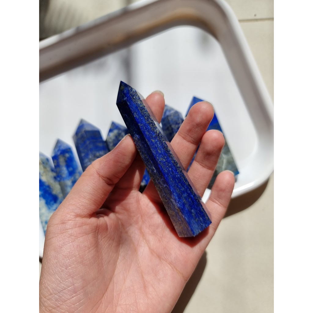 Trụ đá Lapis Lazuli (ngọc lưu ly) dùng thanh tẩy Tarot, Reiki, thiền định, phong thủy