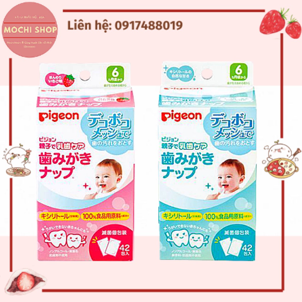 GIẤY LAU RĂNG MIỆNG PIGEON 42 TỜ CHO BÉ NHẬT BẢN