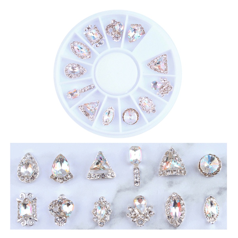 Bộ Hạt Pha Lê 3D Mặt Phẳng Đính Móng Tay DIY