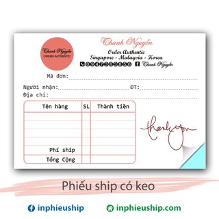 Phiếu ship có keo 200 tờ