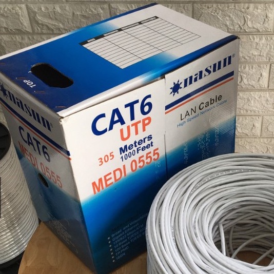 Dây Cáp Mạng Lb-link Cat6 hoặc Nasun Cat6  - Lõi Nhựa Trợ Lực 305m/Cuộn