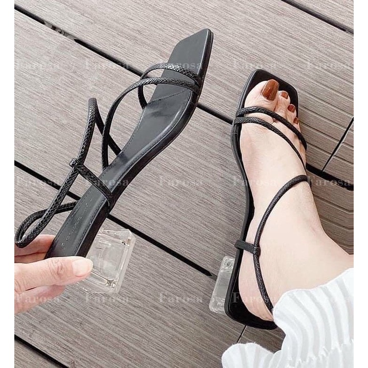Dép sandal nữ dây chéo gót pha lê 3p hàng đẹp mã G50