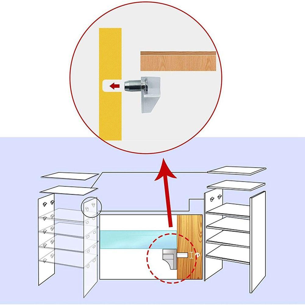 Giá Đỡ Cố Định Kệ Tủ Bằng Gỗ Trong Suốt Trọng Lượng Nhẹ Tiện Dụng