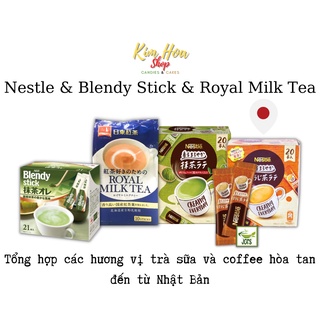Tổng hợp các hương vị trà sữa hòa tan nestle & royal milk tea & blendy stick - made in japan