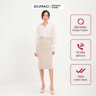 Chân váy nữ phối 3 nút GUMAC VA12121