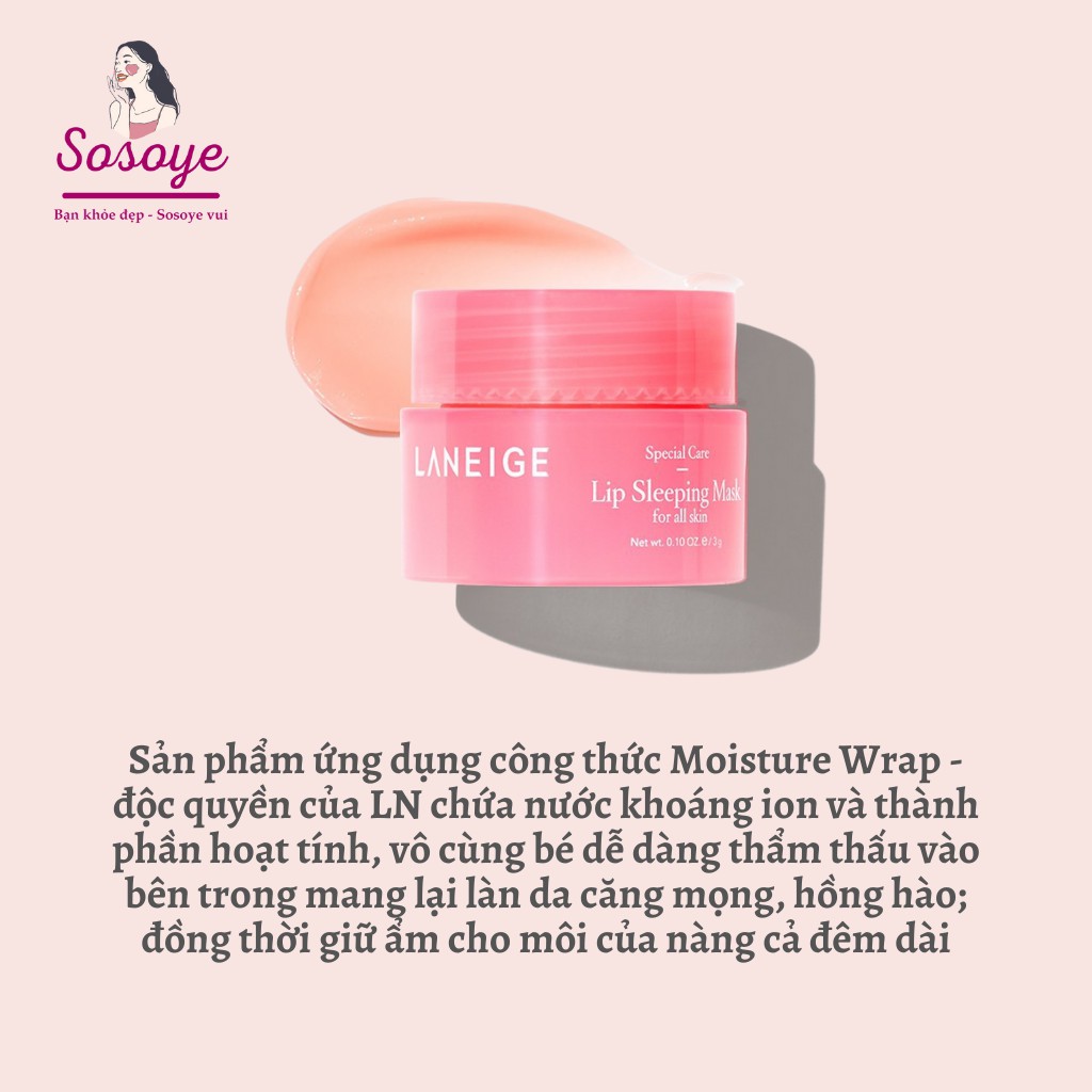 Mặt Nạ Ngủ Dưỡng Môi Mềm Mịn Laneige Lip Sleeping Mask Berry Mini 3g (Mẫu 2020)