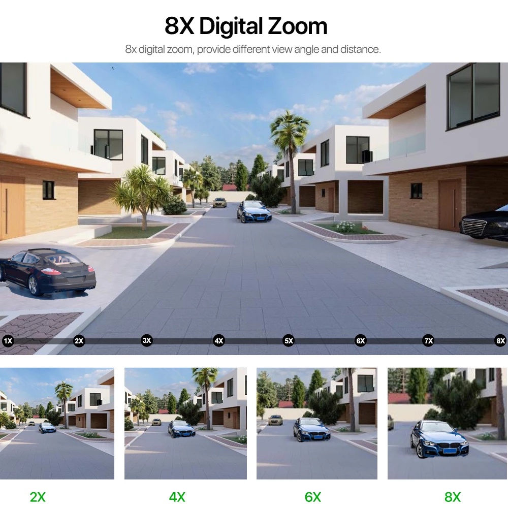 Camera an ninh HAMROL 4K 8MP ống kính kép 8X Zoom PTZ WiFi chống nước có tầm nhìn đêm màu sắc tự động