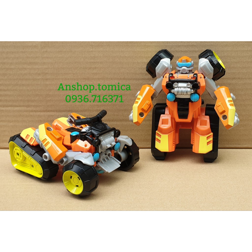 Robot Biến Hình Xe Đua Màu Cam 1 Bước Cho Bé
