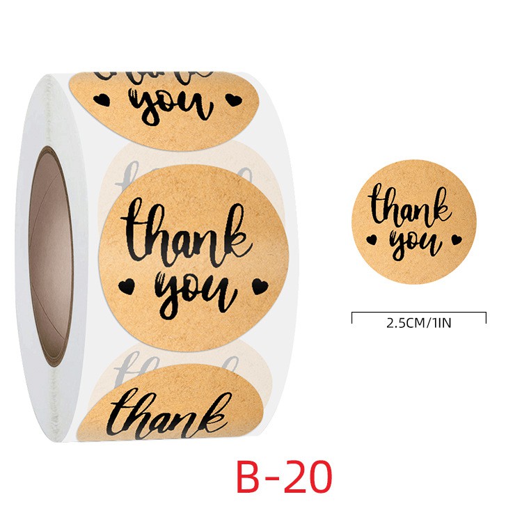 Set 500 tem dán THANK YOU - UniLabel