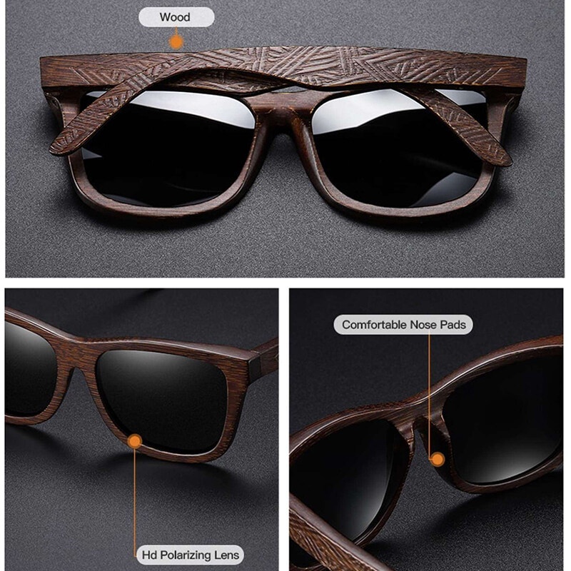 Kính Mát Gọng Gỗ Thời Trang Vintage