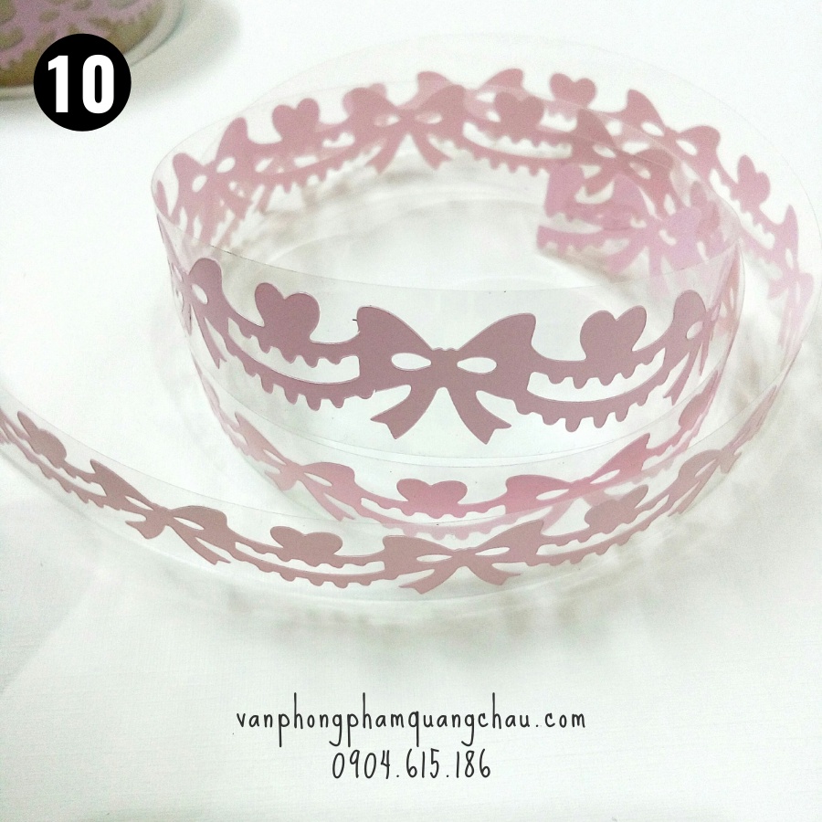 Băng dính ren màu họa tiết trang trí - 01 cuộn