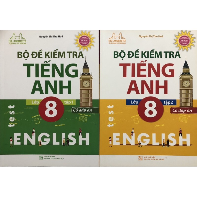 Sách - Bộ đề kiểm tra tiếng anh lớp 8 (Combo 2 tập)