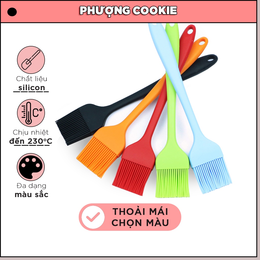 Chổi quét dầu ăn silicon đúc chịu nhiệt dùng để phết dầu, quét đồ nướng, mặt bánh