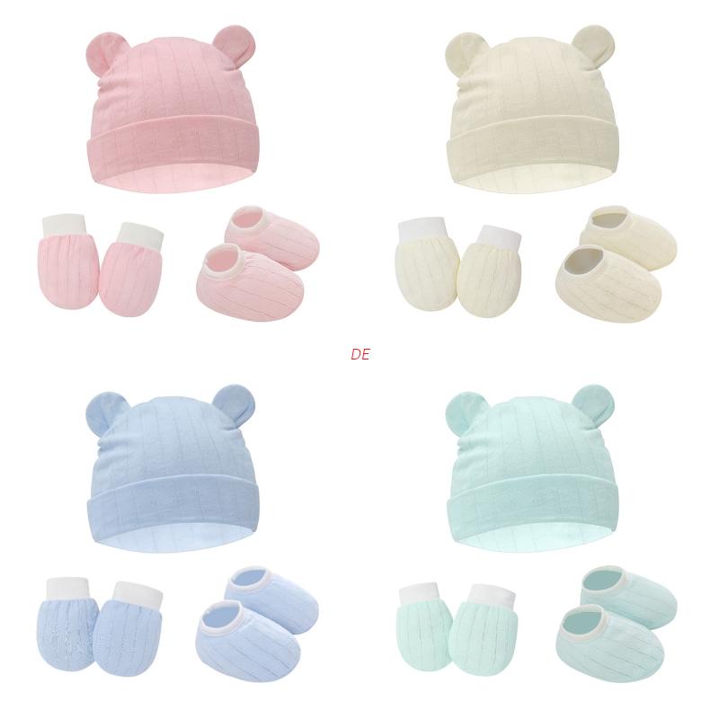 1 Set Vỏ Bọc Găng Tay/Chân Bằng Cotton Mềm Mại Chống Trầy Xước Không Găng Tay Cho Bé Sơ Sinh