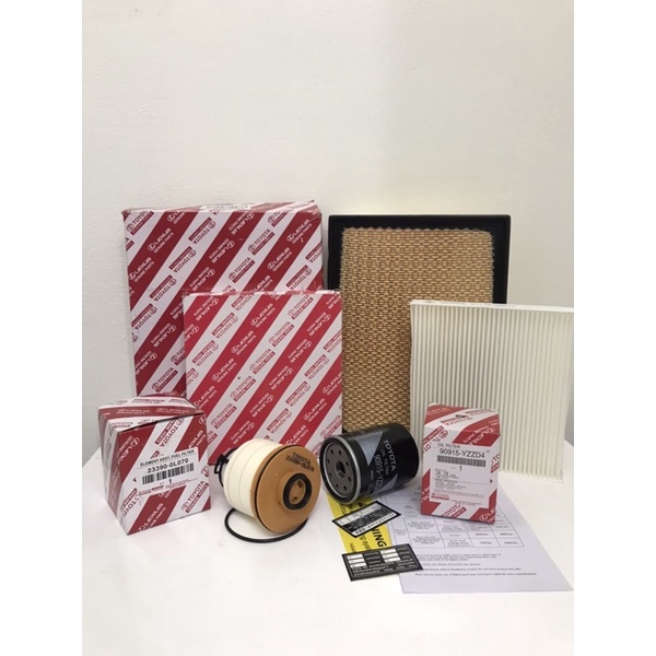 combo lọc Fortuner,Hilux (2016-2019)- lọc gió động cơ,lọc gió điều hoà,Lọc nhiên liệu diezen, lọc nh