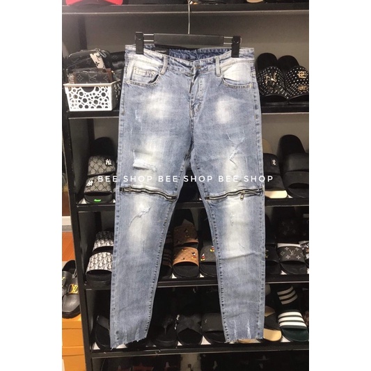 Quần bò nam LVA004 khoá gối - Quần jean nam - Quần bò ống côn - Bee Shop | BigBuy360 - bigbuy360.vn