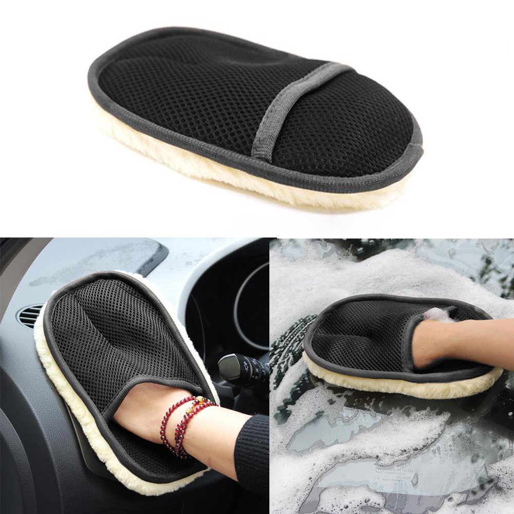 Găng Tay Lông Mềm Vệ Sinh Xe Hơi / Xe Máy Tiện Dụng