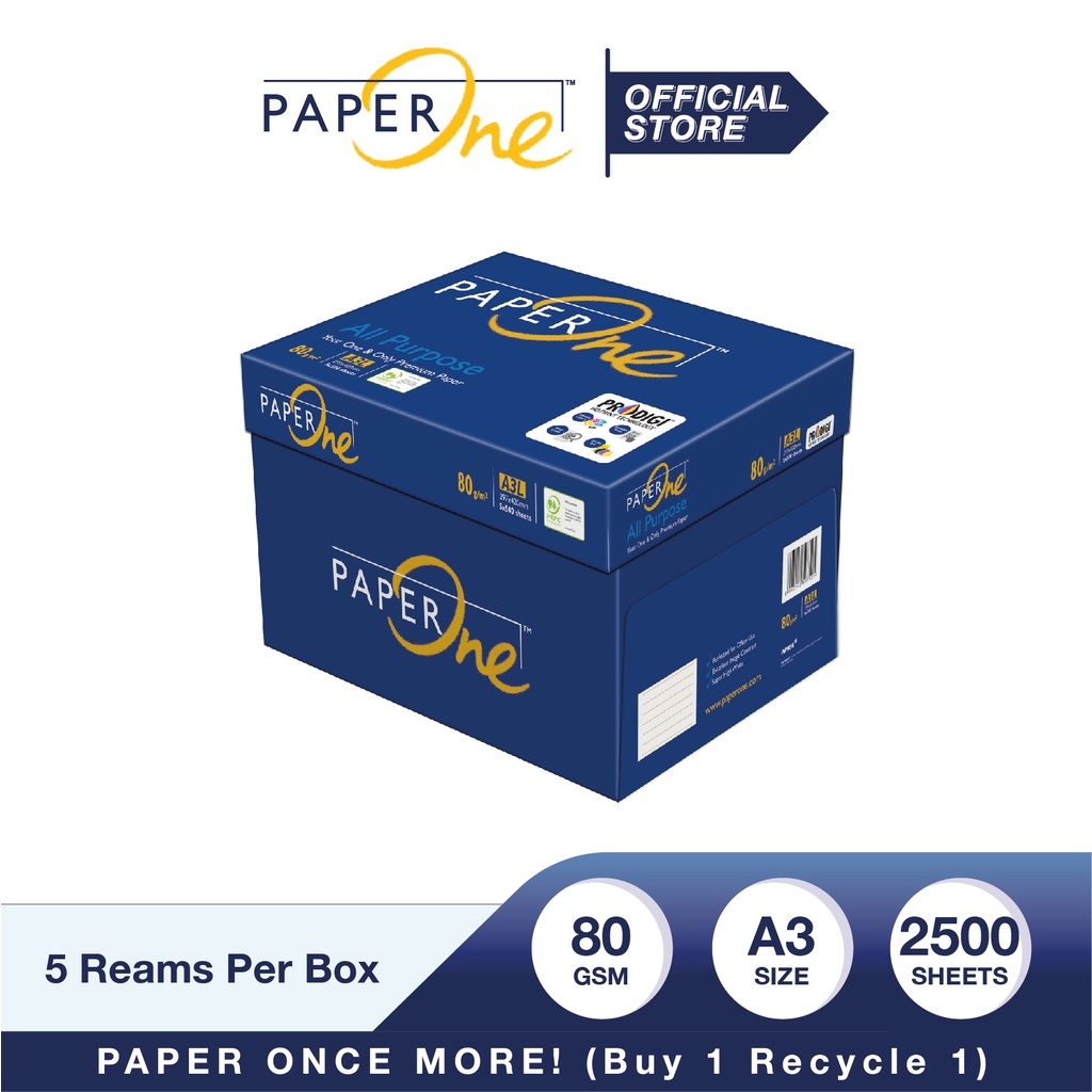 Giấy in cao cấp PaperOne All Purpose A3 80 gsm (Thùng)