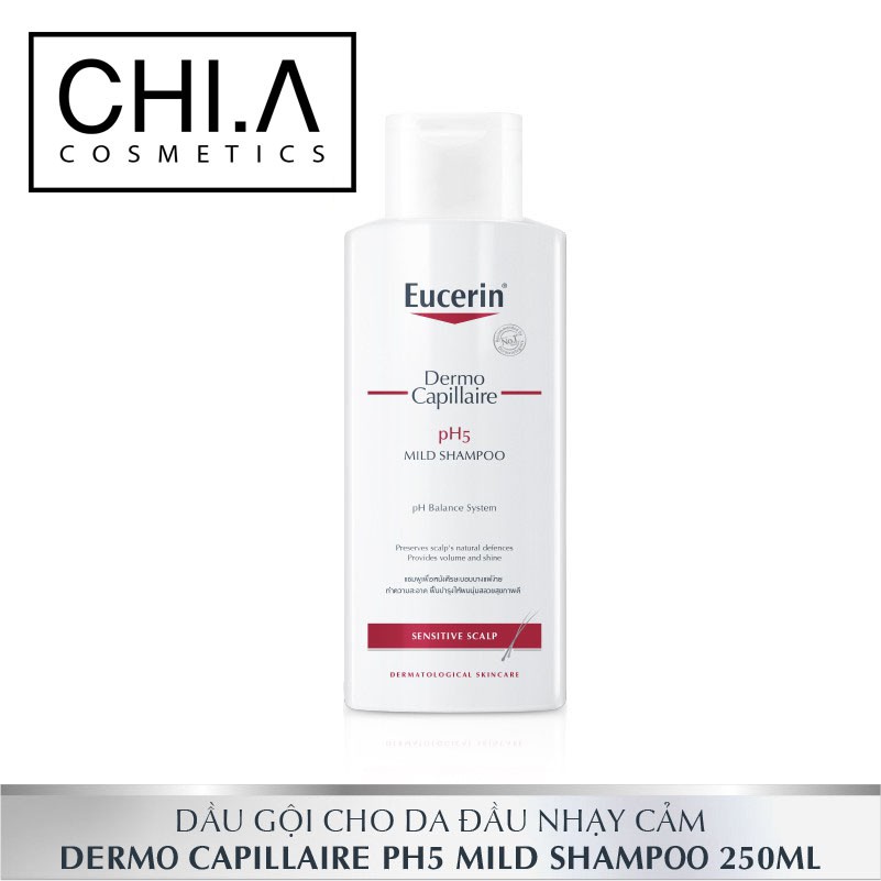 Eucerin -Dầu gội dịu nhẹ cho da đầu nhạy cảm Eucerin Dermo Capillaire pH5 Mild Shampoo 250ml