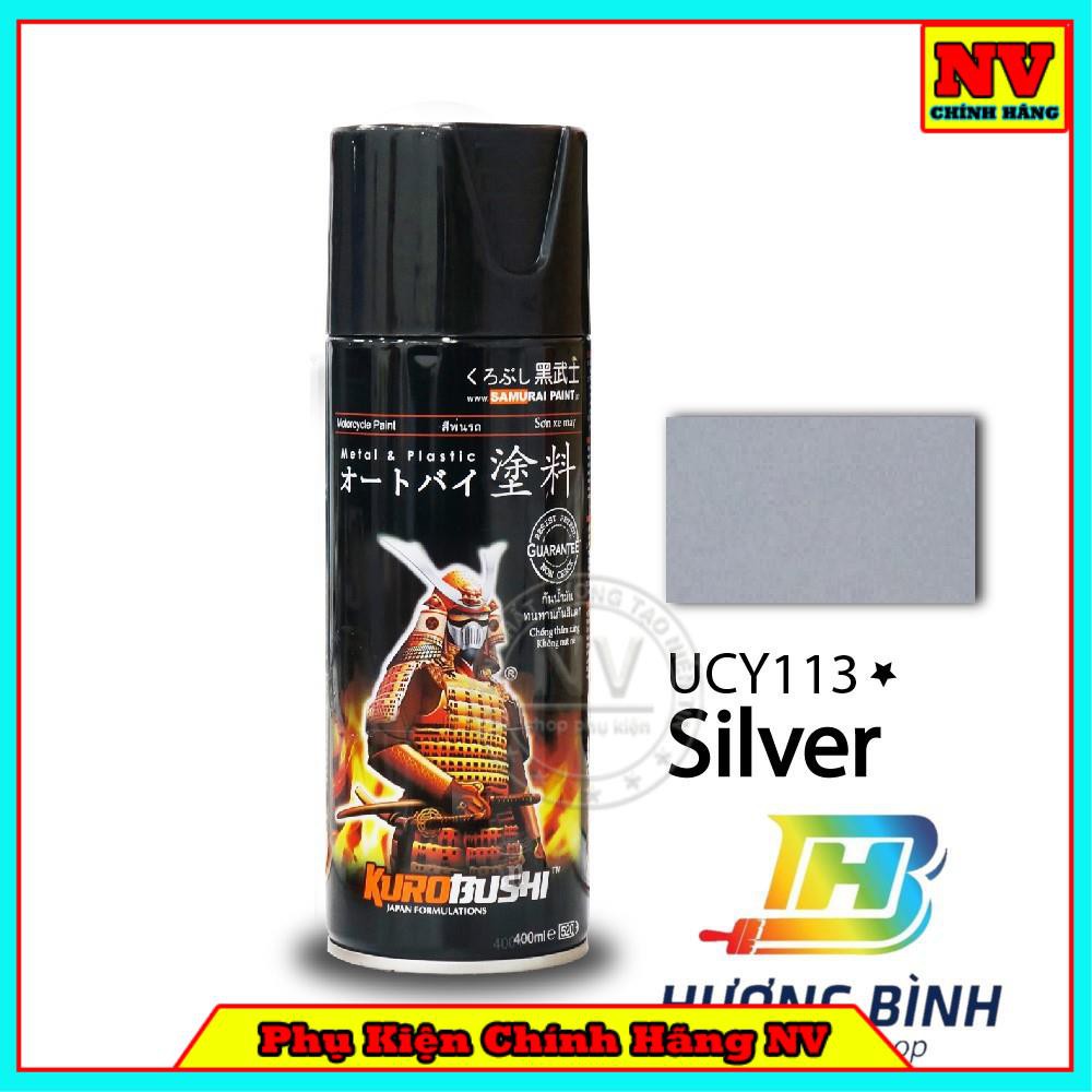 Sơn xịt SAMURAI Lót màu Bạc - UCY113 (sử dụng với các mã cần nền Bạc, sẽ tiết kiệm được bước lót và nền)