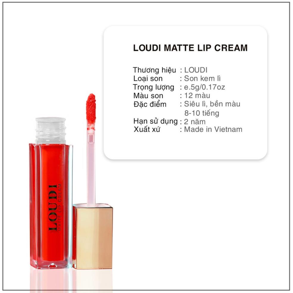 Son kem lì Loudi Matte Lipcream nhiều màu 5g chính hãng_CoCoDDe.Perfumer29