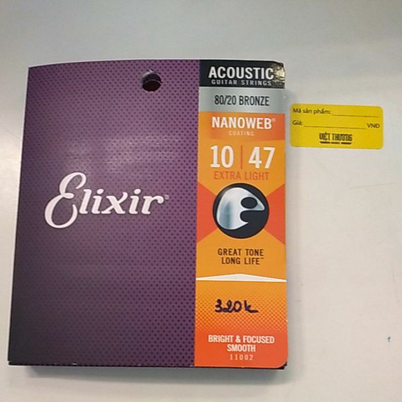 Dây đàn guitar Acoustic - Elixer 11002 - size 10 - 80/20 - nhập khẩu Mỹ