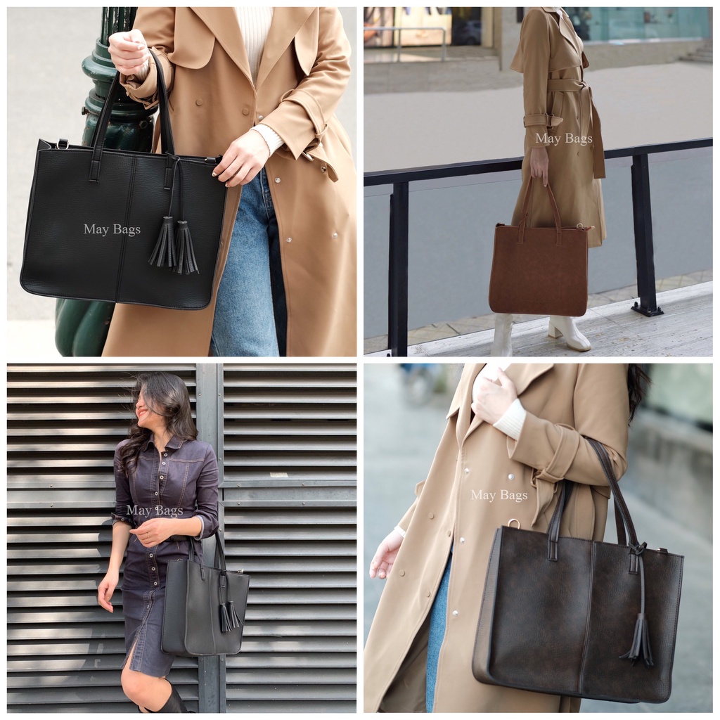 Túi xách nữ cao cấp Suri túi đựng laptop 16 inch da mềm đẹp phong cách Hàn Quốc của May Bags