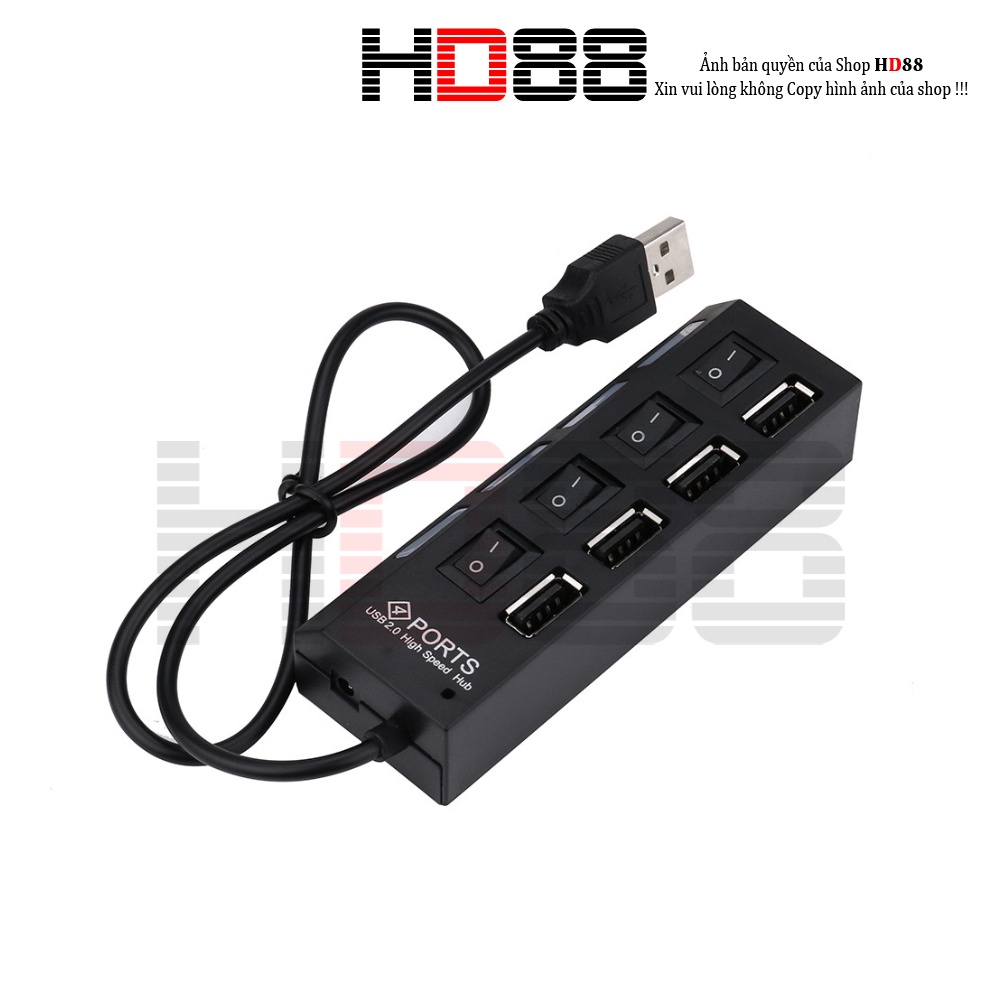 Bộ Hub Chia Cổng USB 2.0 Gồm 4 Port Model HB4 Có Công Tắc - A16