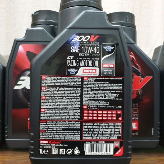 Nhớt Motul 300v Tem 3 lớp 10w40 Ester Core nhập từ pháp