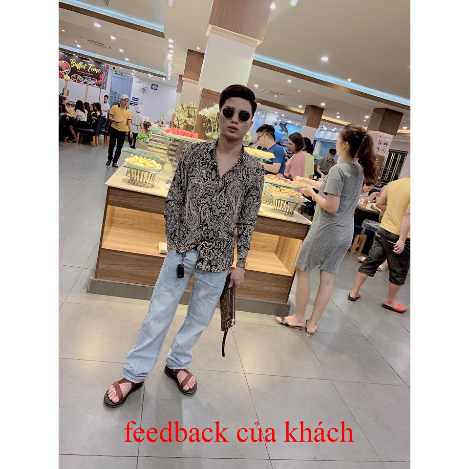 Áo sơ mi nam luxury họa tiết sang trọng (chất lụa mềm mịn mặc cực mát) - SM2076 nam_shop6666 | BigBuy360 - bigbuy360.vn