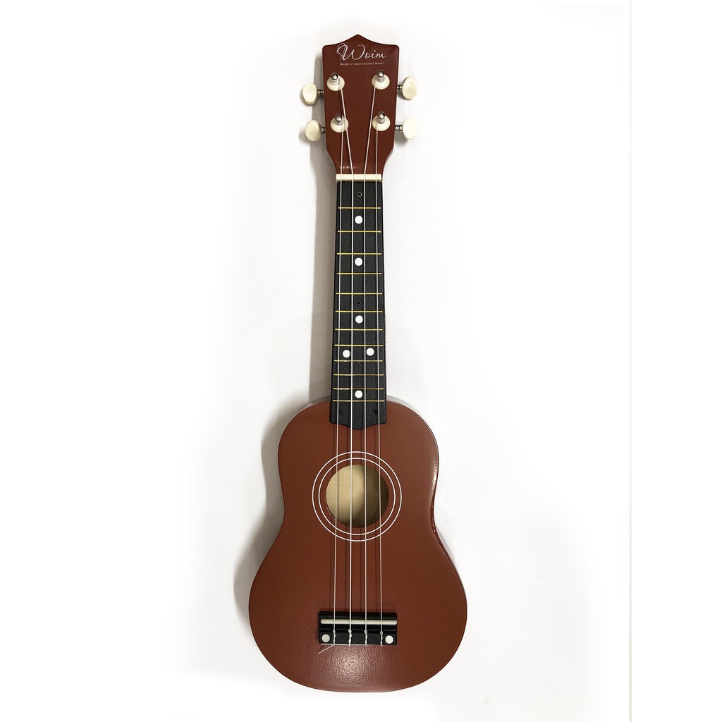 [GIAO NHANH 2H] Đàn Ukulele Gỗ Nâu Chocolate WOIM Soprano Size 21inch 53cm (Mua 1 Tặng 5)