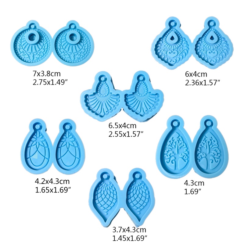 Khuôn Silicone Làm Bông Tai Nhựa Epoxy