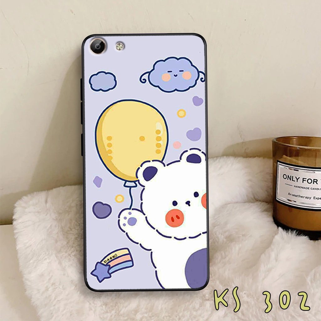 Ốp lưng Vivo Y53 - Vivo Y55 - Vivo Y62 -Vivo Y69 - Ốp in hình gấu &amp; thỏ đang yêu - lưng nhám viền TPU cao cấp