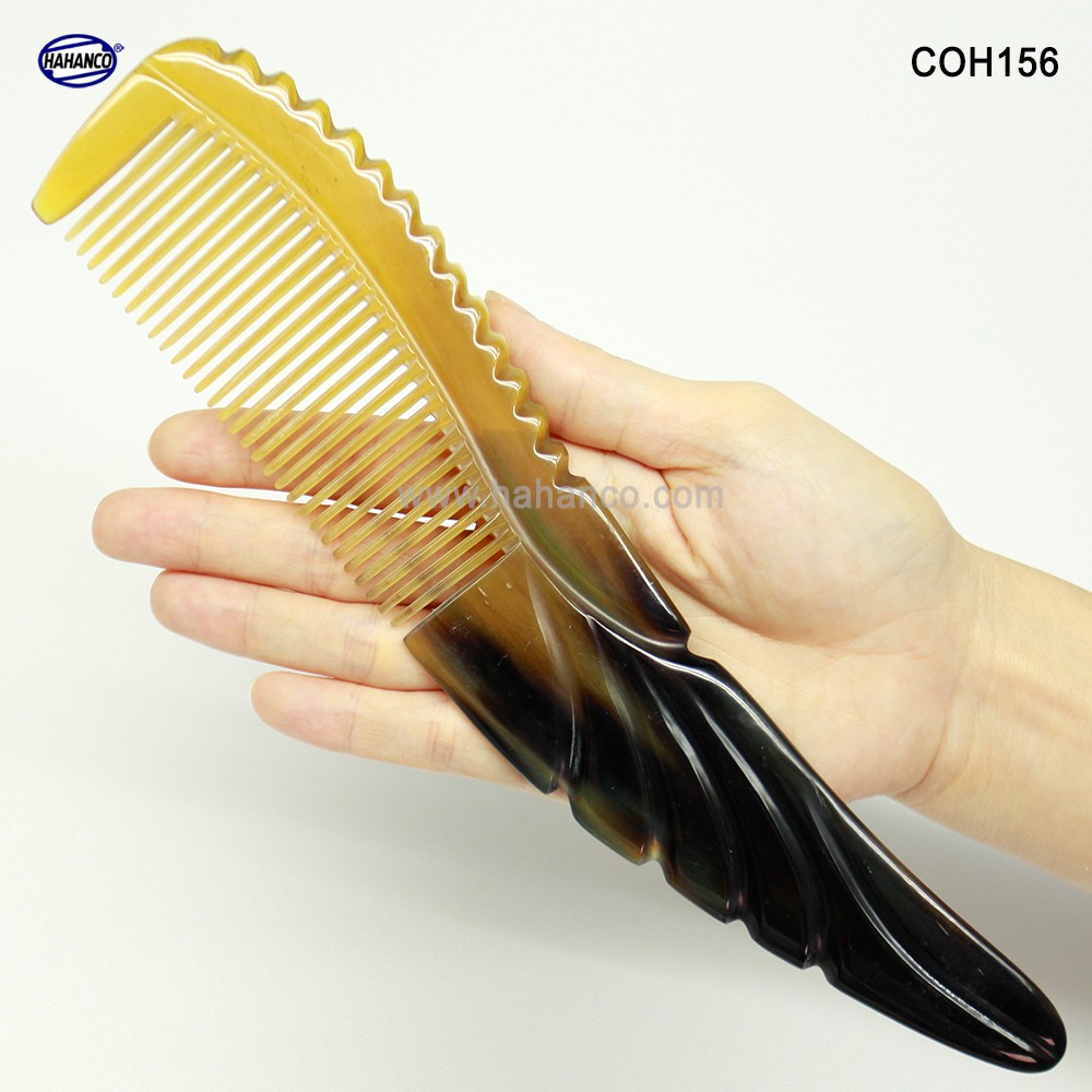 Lược sừng thân cánh chim - COH156 (Size: XXL - 22cm) Mẫu cao cấp màu sắc đẹp - Horn Comb of HAHANCO - Chăm sóc tóc