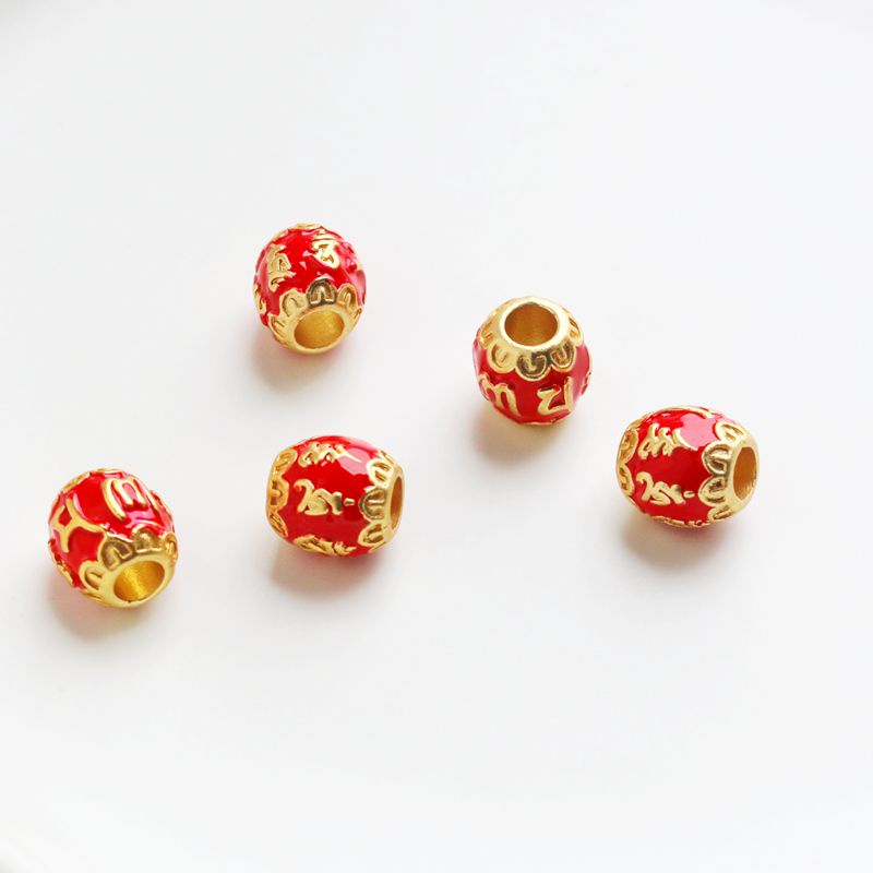 Hạt Xỏ Vòng Tay Bằng Đồng Mạ Vàng 18k Kiểu Dáng Retro 10mm