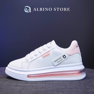 Giày ulzzang nữ, giầy thể thao nữ độn đế, giày đi học nữ, giầy đế cao, sneaker nữ màu trắng tăng chiều cao Albino A05