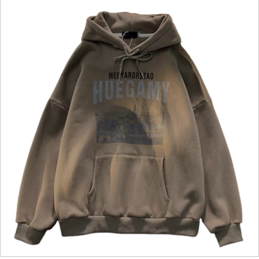 Áo hoodie HUEGAMY có mũ 2 lớp chất nỉ bông dày dặn có 2 màu đen trắng (phù hợp cho cả nam và nữ)