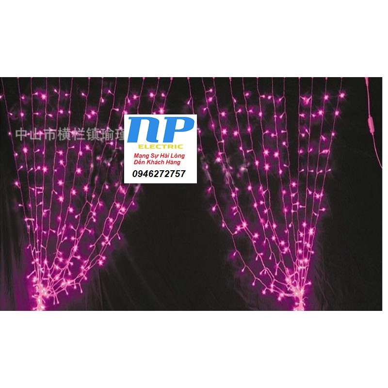 BỘ DÂY ĐÈN LED CHÓP KIỂU MÀN 3 MÉT X 3 MÉT 300 BÓNG LED - 10 SỢI TRANG TRÍ