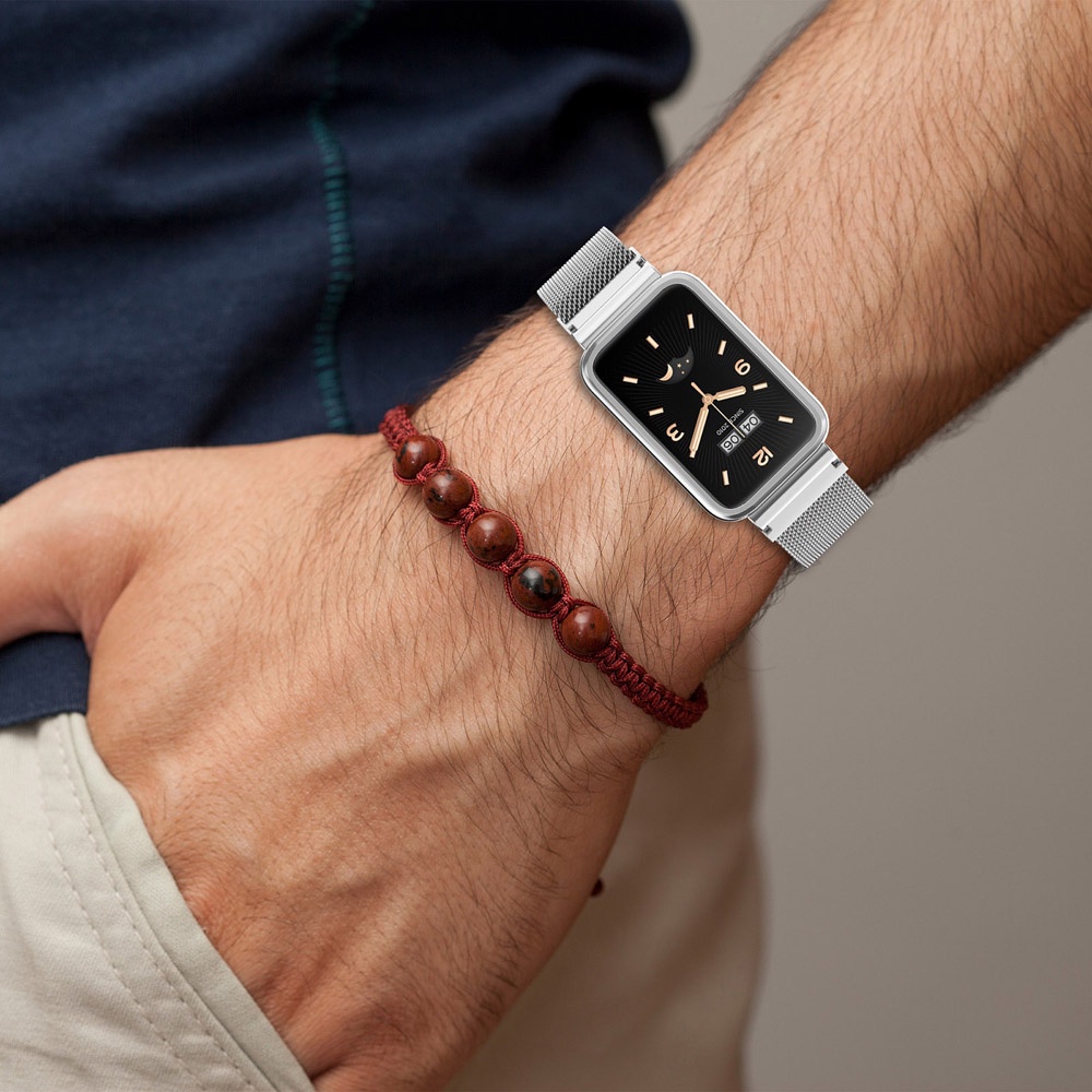 Dây Đeo Thay Thế Chất Liệu Thép Không Gỉ Dạng Lưới Cho Xiaomi MI Band 7 pro