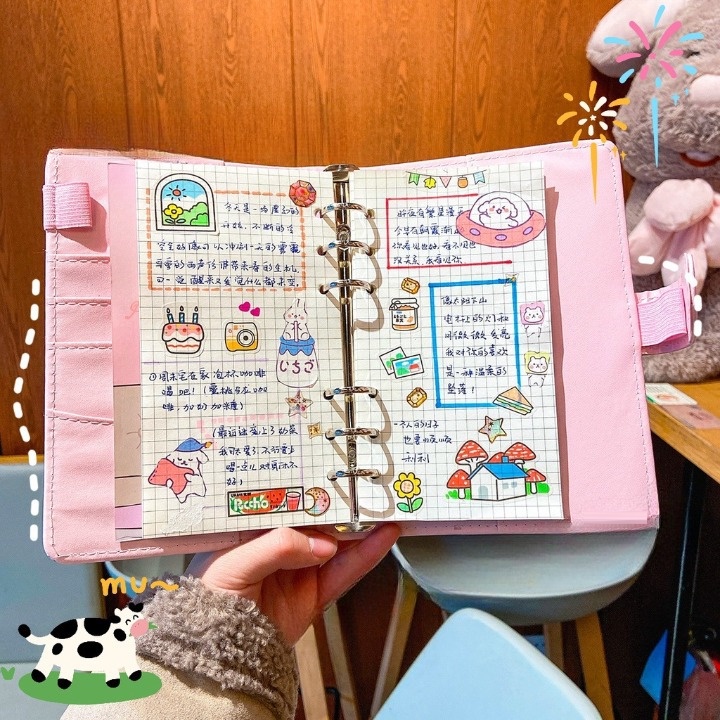 Sticker cute dán sổ dán mũ bảo hiểm điện thoại chai lọ bàn ghế trang trí cá nhân Set 4 tấm K48