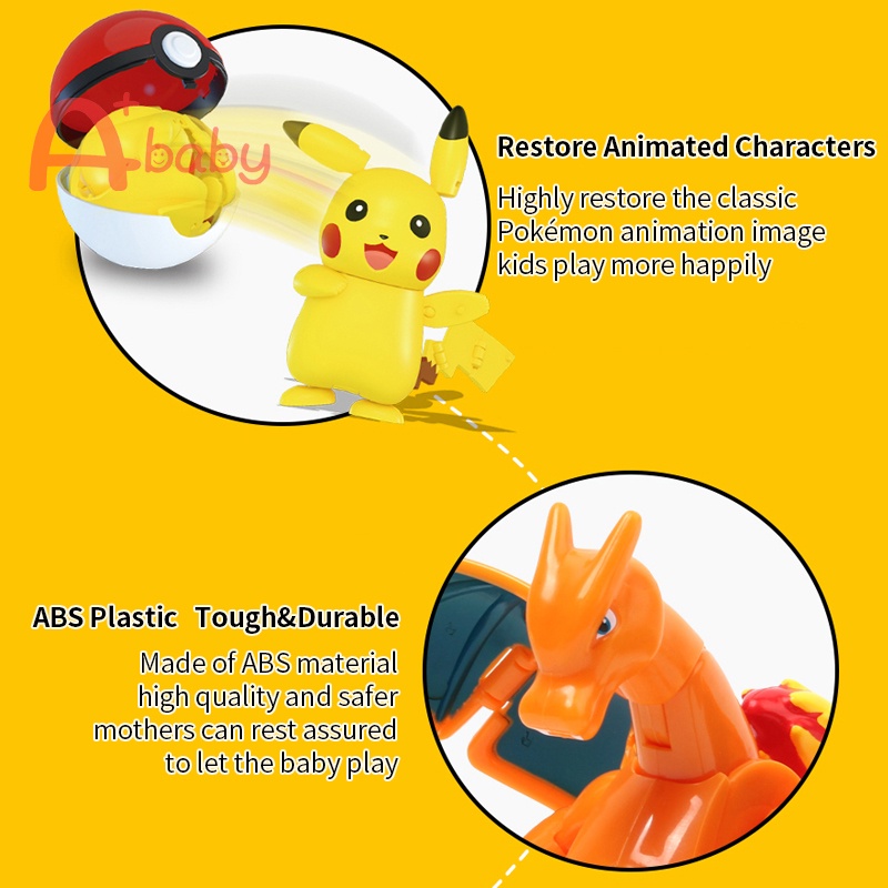 Pokemon Mô hình đồ chơi nhân vật Pikachu/Charizard/Mewtwo/Eevee tùy chọn