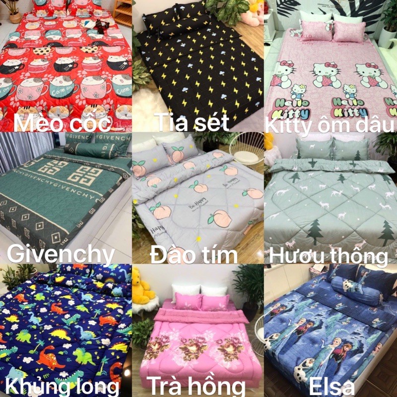 Bộ GA chun kèm 2 vỏ GỐI cotton POLY, giá xả kho. Khách được chọn mẫu