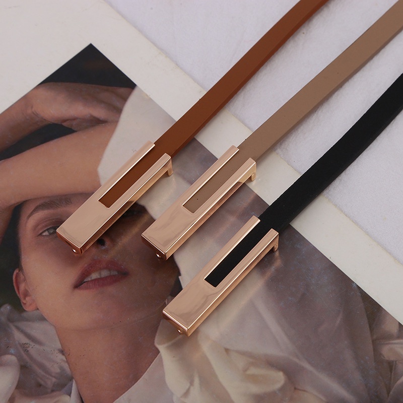 Thắt Lưng Da Bò 1cm Chất Lượng Cao Thời Trang Cho Nữ