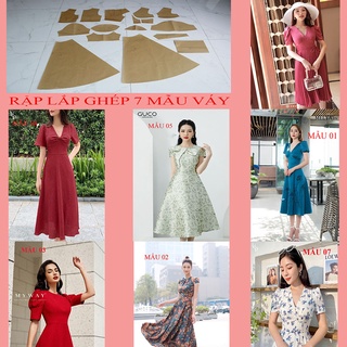 RẬP  GIẤY LẮP GHÉP 7 MẪU VÁY NỮ-LG03 (KHÔNG PHẢI BÁN QUẦN ÁO)