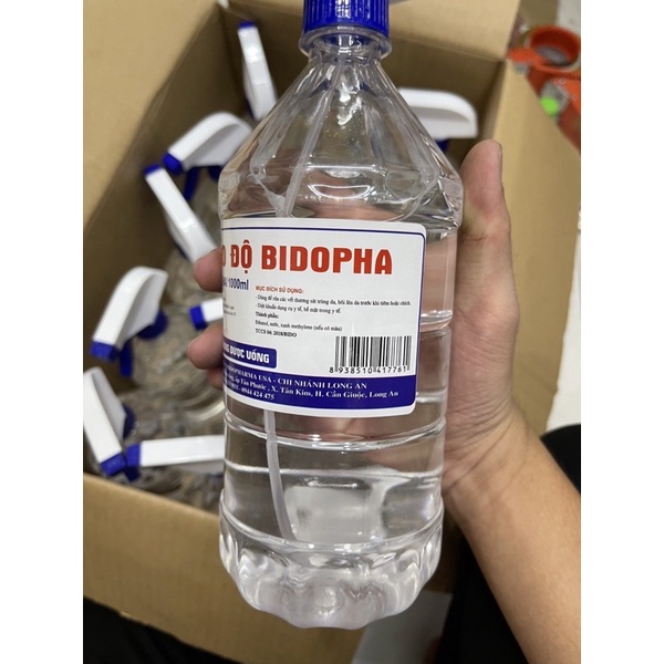 Cồn 70 Độ BIDOPHA Chai 1000ml Có Vòi Xịt Tiện Lợi