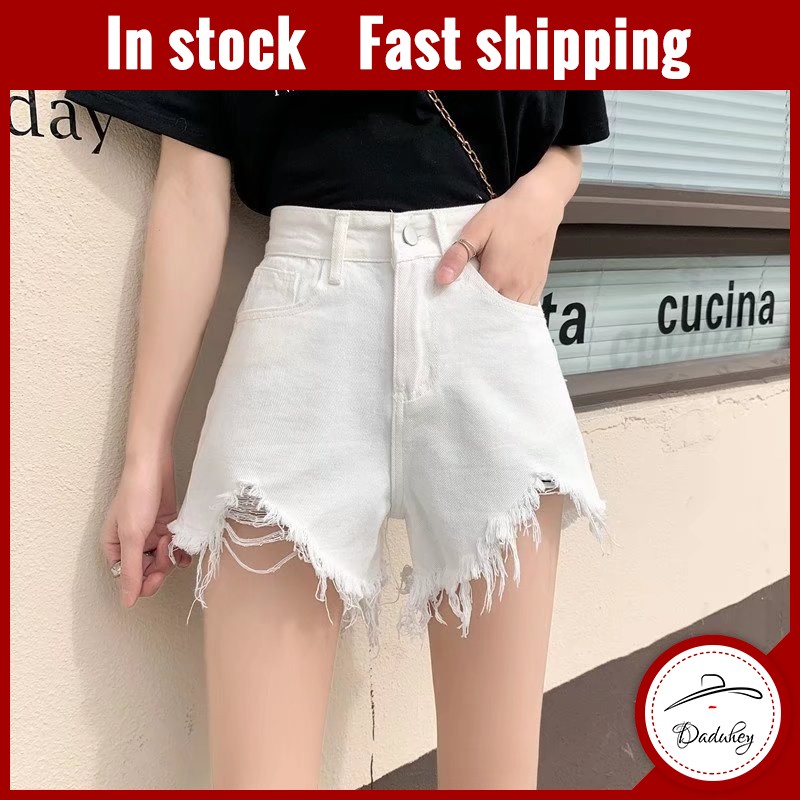 Quần short denim Daduhey eo cao phiên bản Hàn Quốc ống rộng thời trang xu hướng mùa hè cho nữ