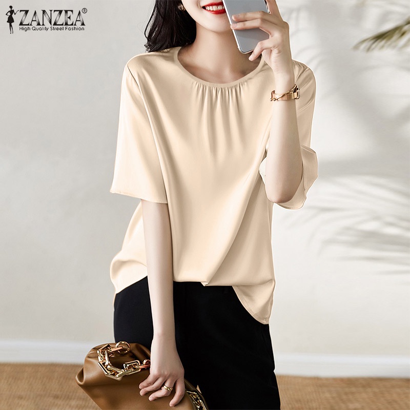 Áo nữ Zanzea tay dài cổ tròn thời trang phong cách hàn quốc