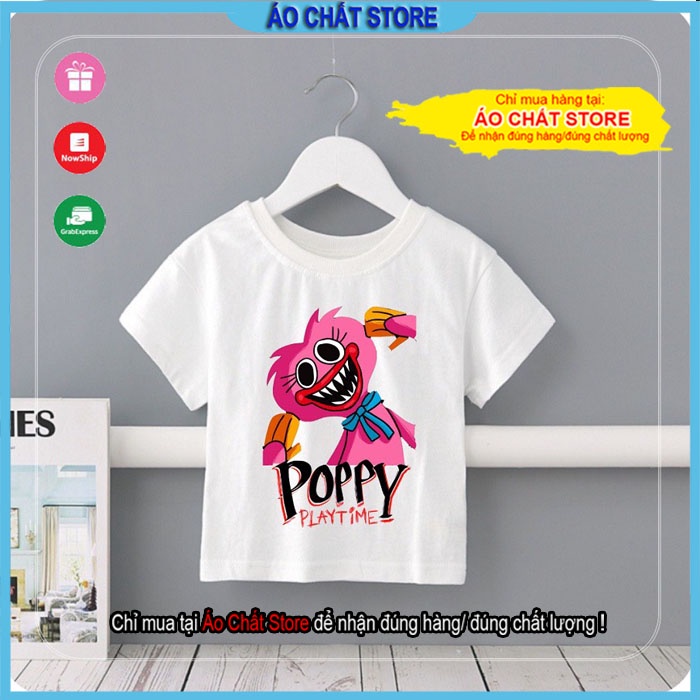 Áo Thun Poppy Playtime Huggy Wuggy màu trắng cho bé trai bé gái nhiều mẫu cực đẹp PP01 | Áo Chất store